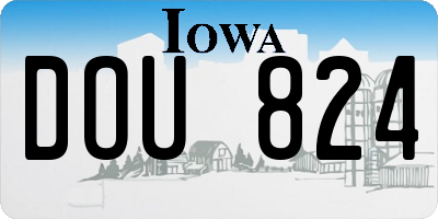 IA license plate DOU824