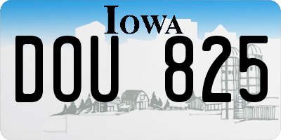 IA license plate DOU825