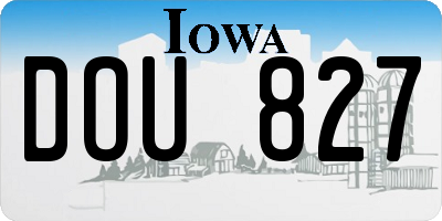 IA license plate DOU827