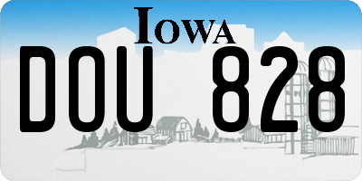 IA license plate DOU828