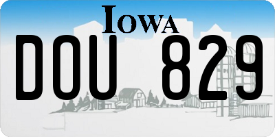 IA license plate DOU829