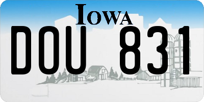 IA license plate DOU831