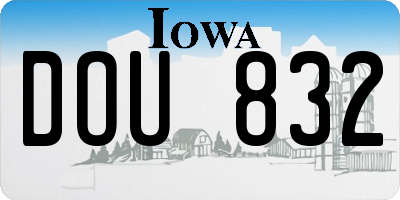 IA license plate DOU832