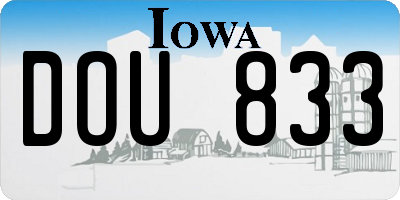 IA license plate DOU833