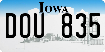 IA license plate DOU835