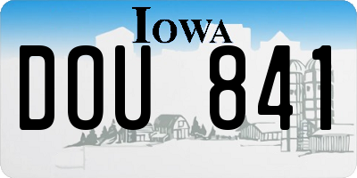 IA license plate DOU841
