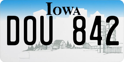 IA license plate DOU842