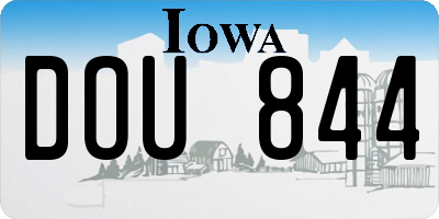 IA license plate DOU844
