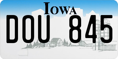 IA license plate DOU845