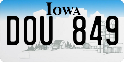 IA license plate DOU849