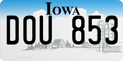 IA license plate DOU853