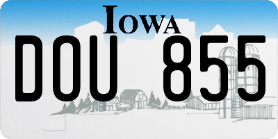 IA license plate DOU855
