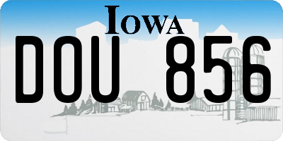 IA license plate DOU856