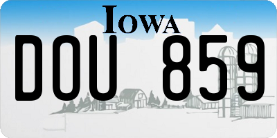 IA license plate DOU859