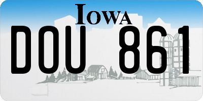 IA license plate DOU861