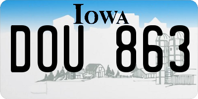 IA license plate DOU863