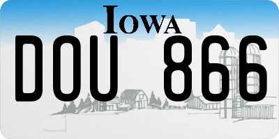 IA license plate DOU866