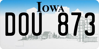 IA license plate DOU873