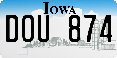 IA license plate DOU874