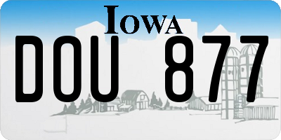 IA license plate DOU877