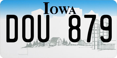 IA license plate DOU879