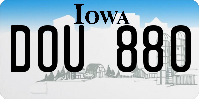 IA license plate DOU880