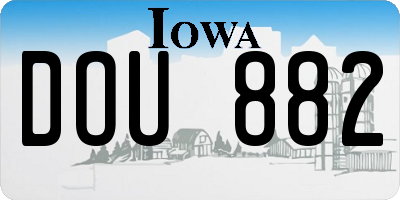 IA license plate DOU882