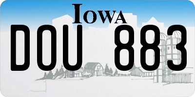 IA license plate DOU883
