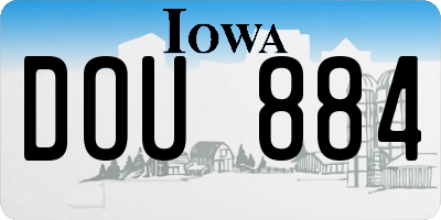 IA license plate DOU884