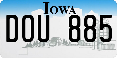 IA license plate DOU885