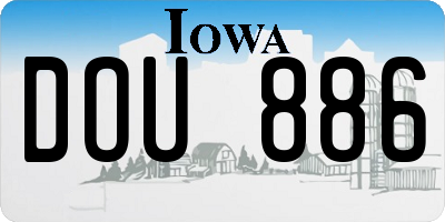 IA license plate DOU886