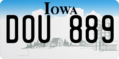 IA license plate DOU889