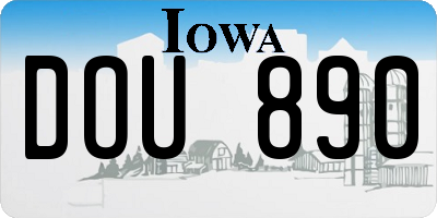 IA license plate DOU890