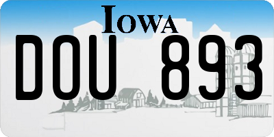 IA license plate DOU893