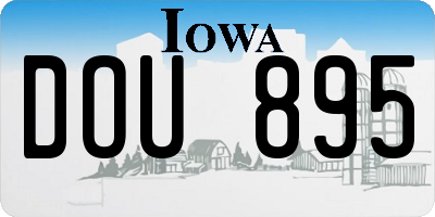 IA license plate DOU895