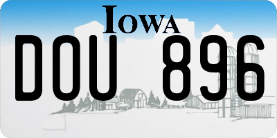 IA license plate DOU896