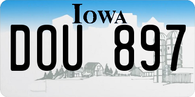 IA license plate DOU897