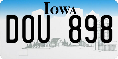 IA license plate DOU898