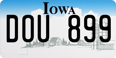 IA license plate DOU899