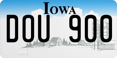IA license plate DOU900