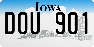 IA license plate DOU901