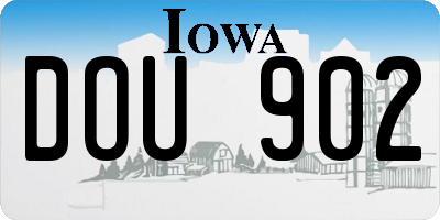 IA license plate DOU902