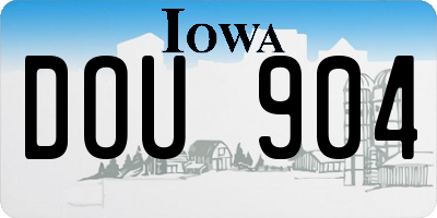 IA license plate DOU904
