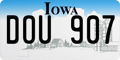 IA license plate DOU907