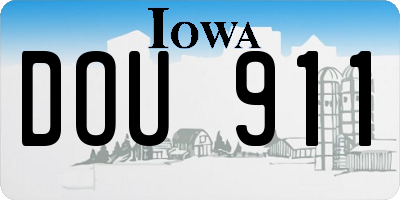IA license plate DOU911