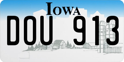 IA license plate DOU913