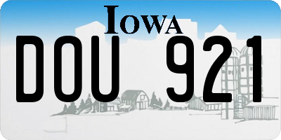 IA license plate DOU921