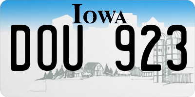 IA license plate DOU923