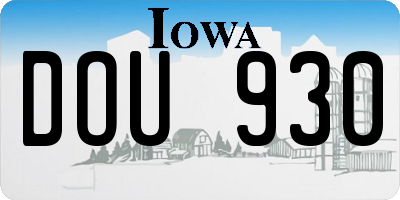 IA license plate DOU930