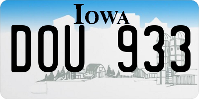 IA license plate DOU933